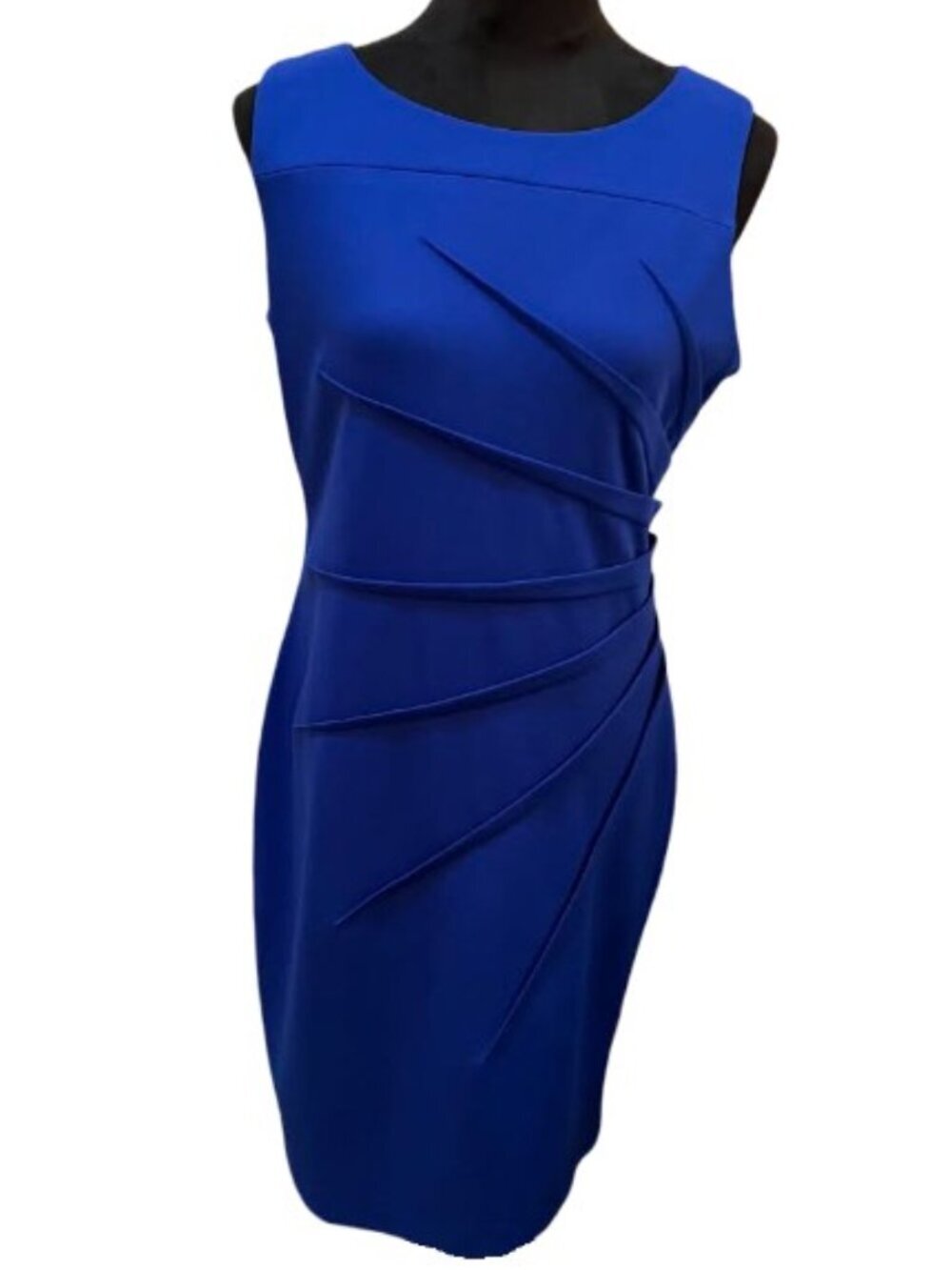 Calvin Klein Starburst Sleeveless Sheath Dress in Royal Blue Size 10 Like New - Picture 2 of 9